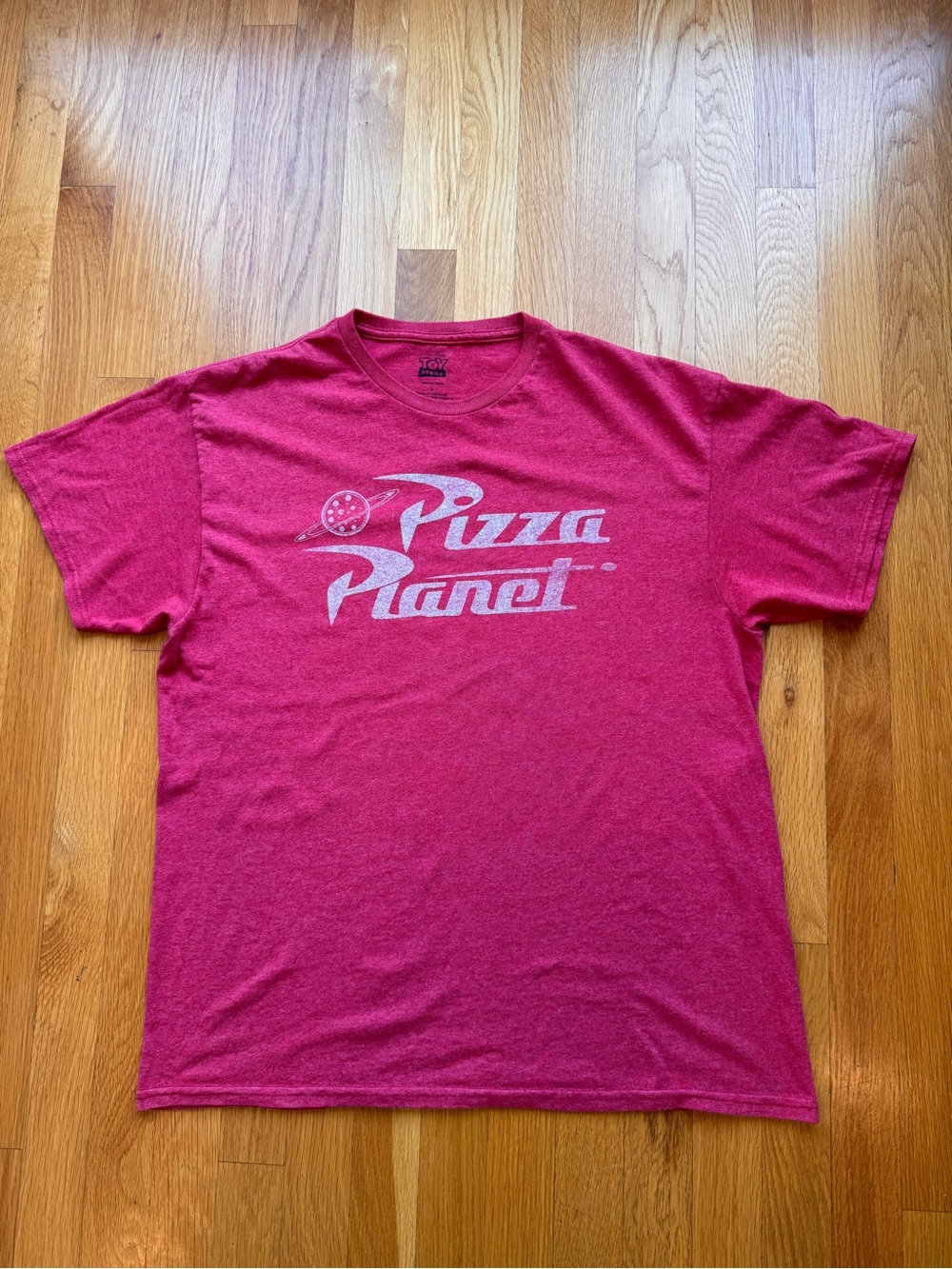 Disney Pixar Toy Story Pizza Planet Graphic T-Shirt Men’s Large Heather Red